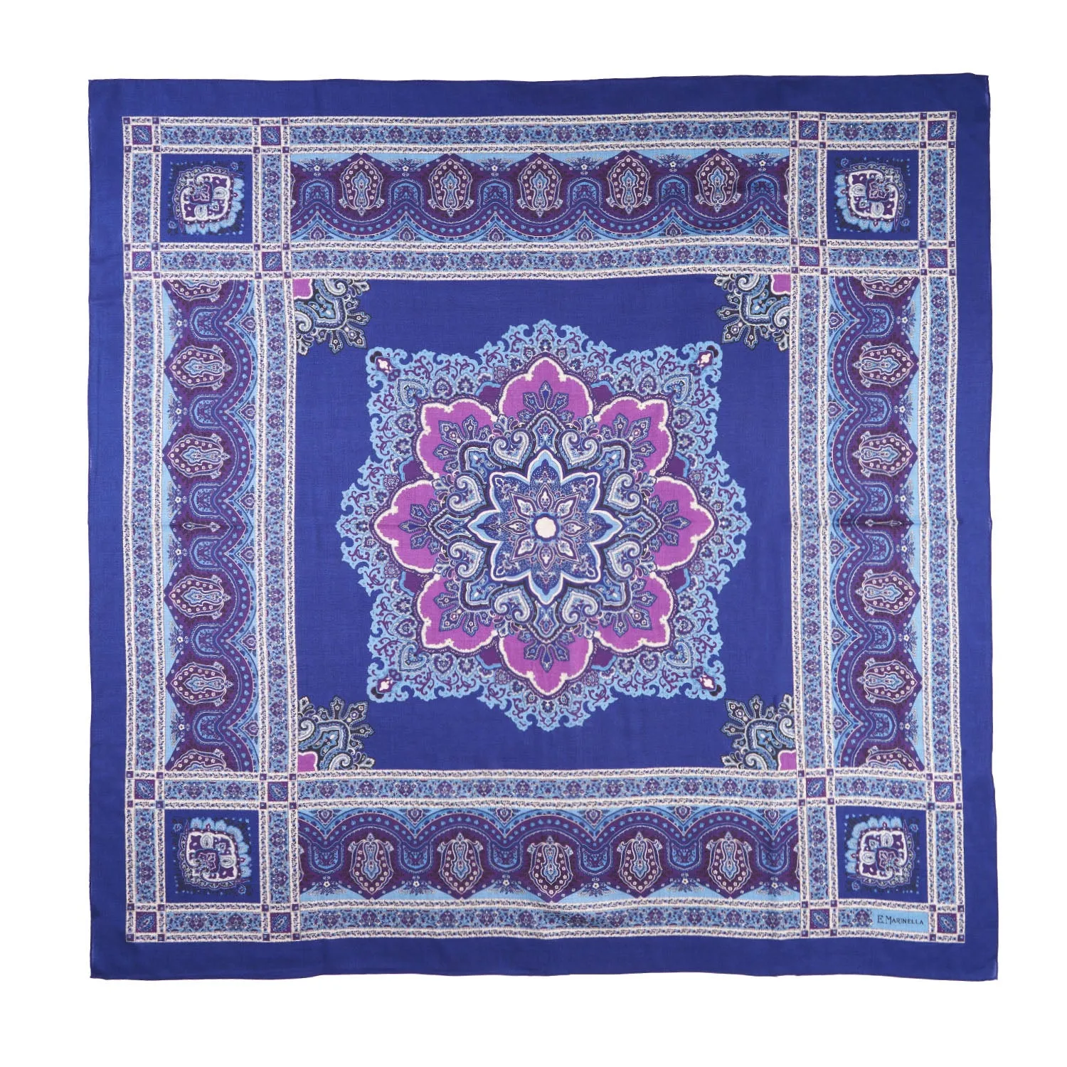 BLUETTE LIGHT AND DARK BLUE WOOL STOLE