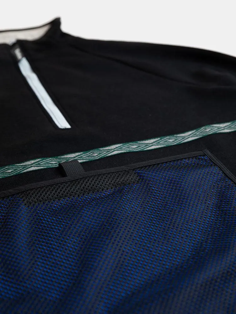 Butter Goods Mesh Fleece 1/4 Zip Pullover - Black