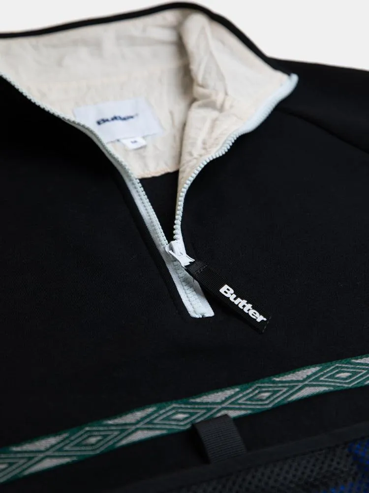 Butter Goods Mesh Fleece 1/4 Zip Pullover - Black