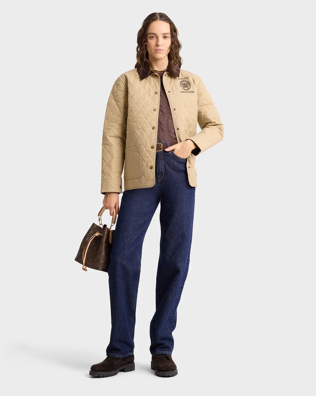 Crest Seal 100th Quilted Jacket  - Beige