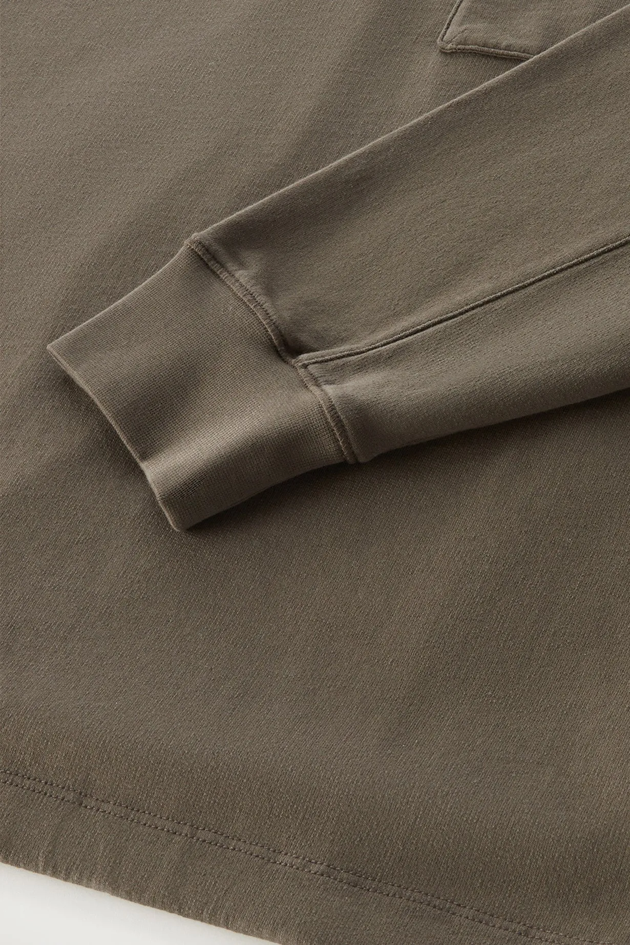 Crewneck In Pure Cotton Fleece With Zip Pocket Dark Green