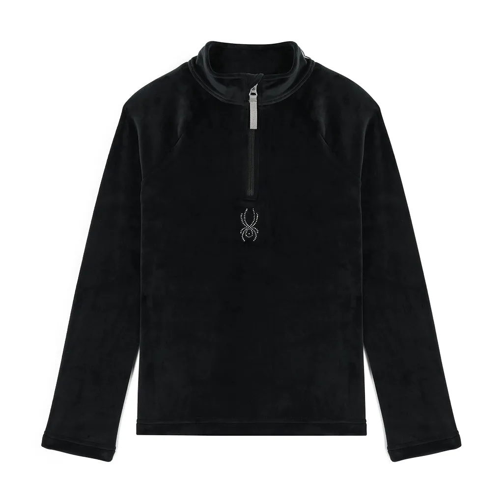 Girls Shimmer Bug Half Zip - Black