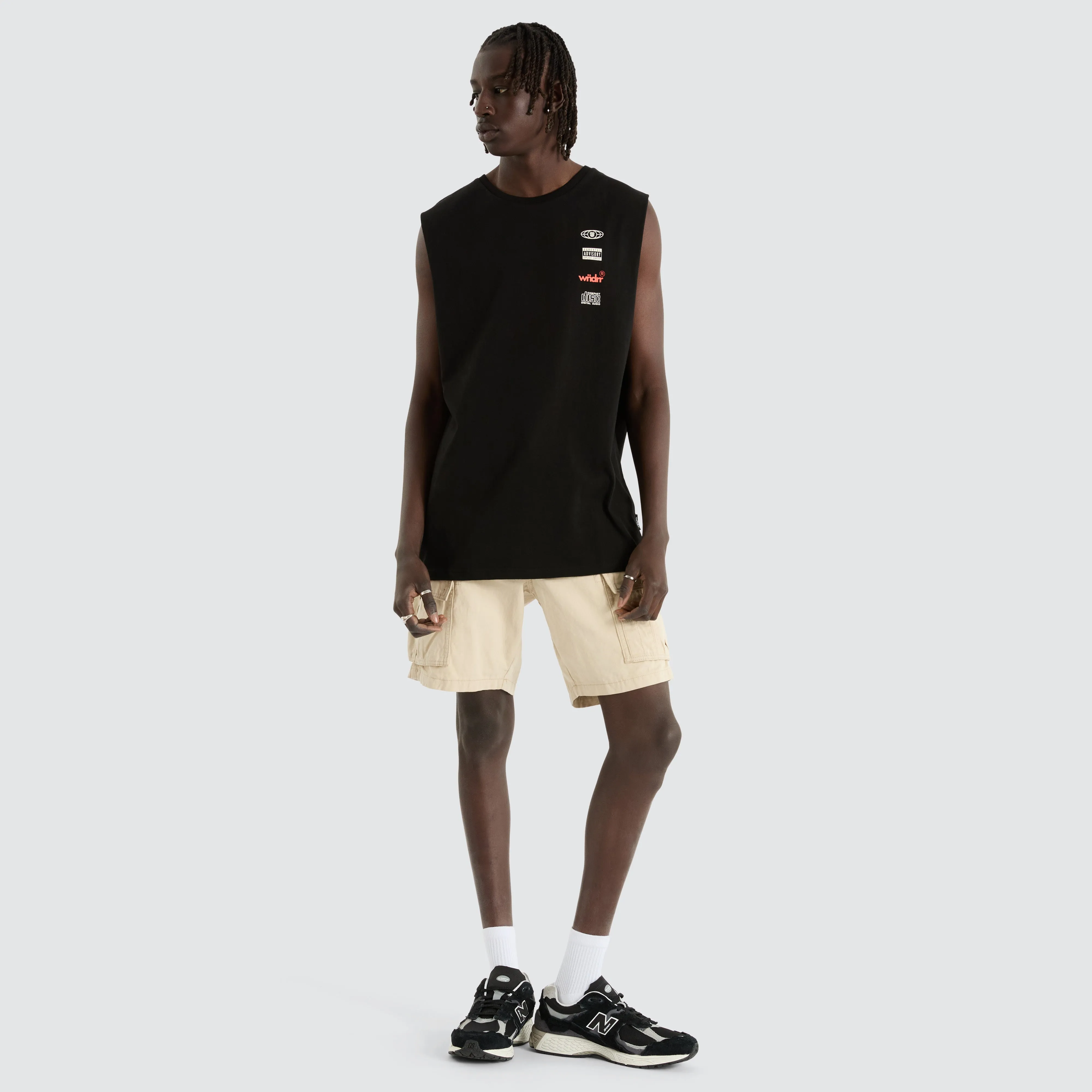 High Sign Muscle Top Black
