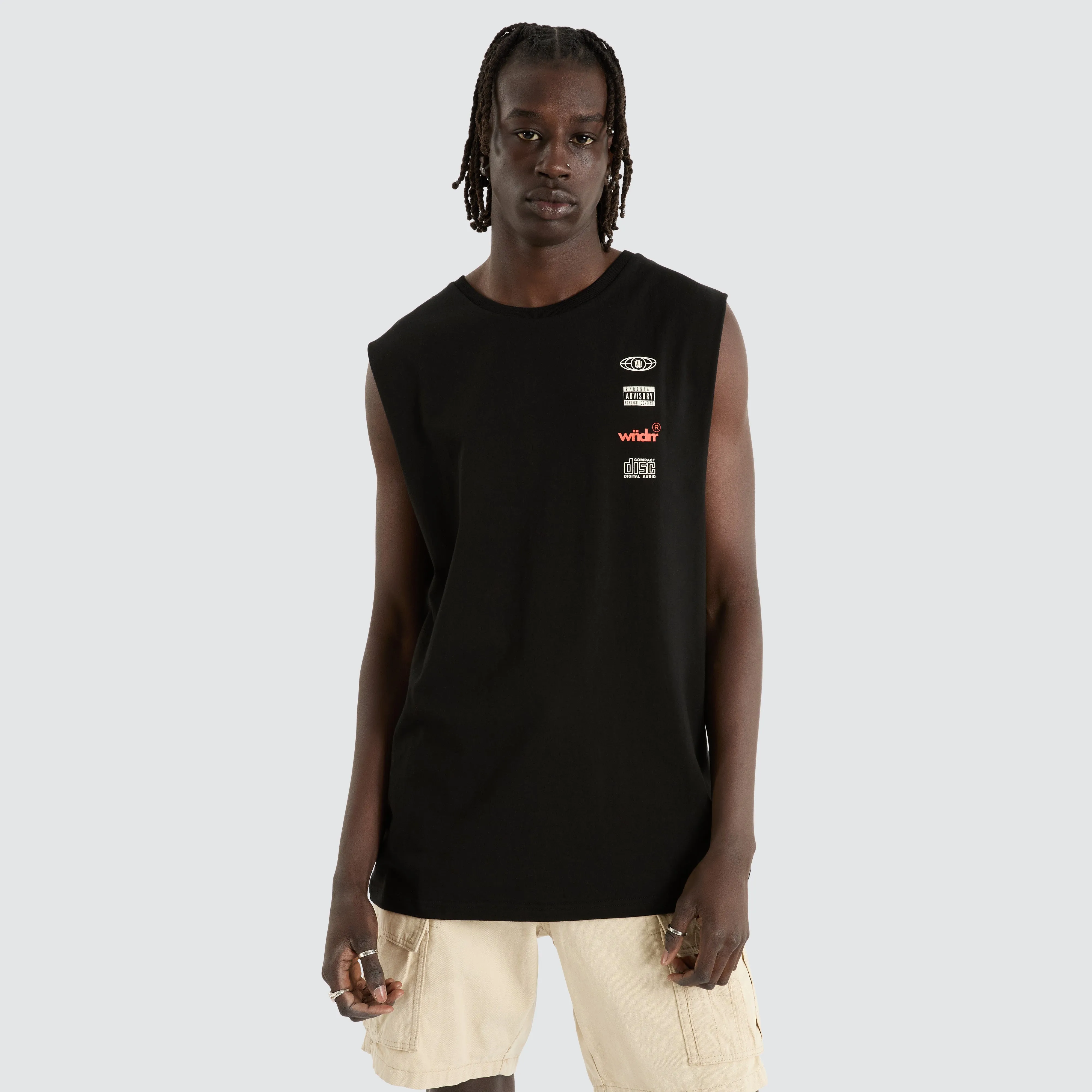 High Sign Muscle Top Black