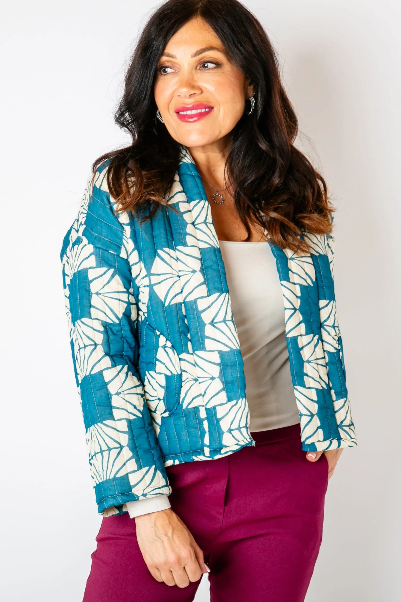 Kimono Pattern Quilted Jacket