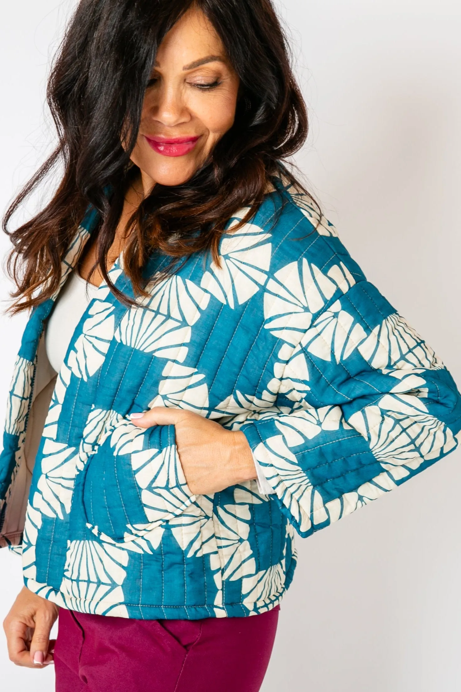 Kimono Pattern Quilted Jacket