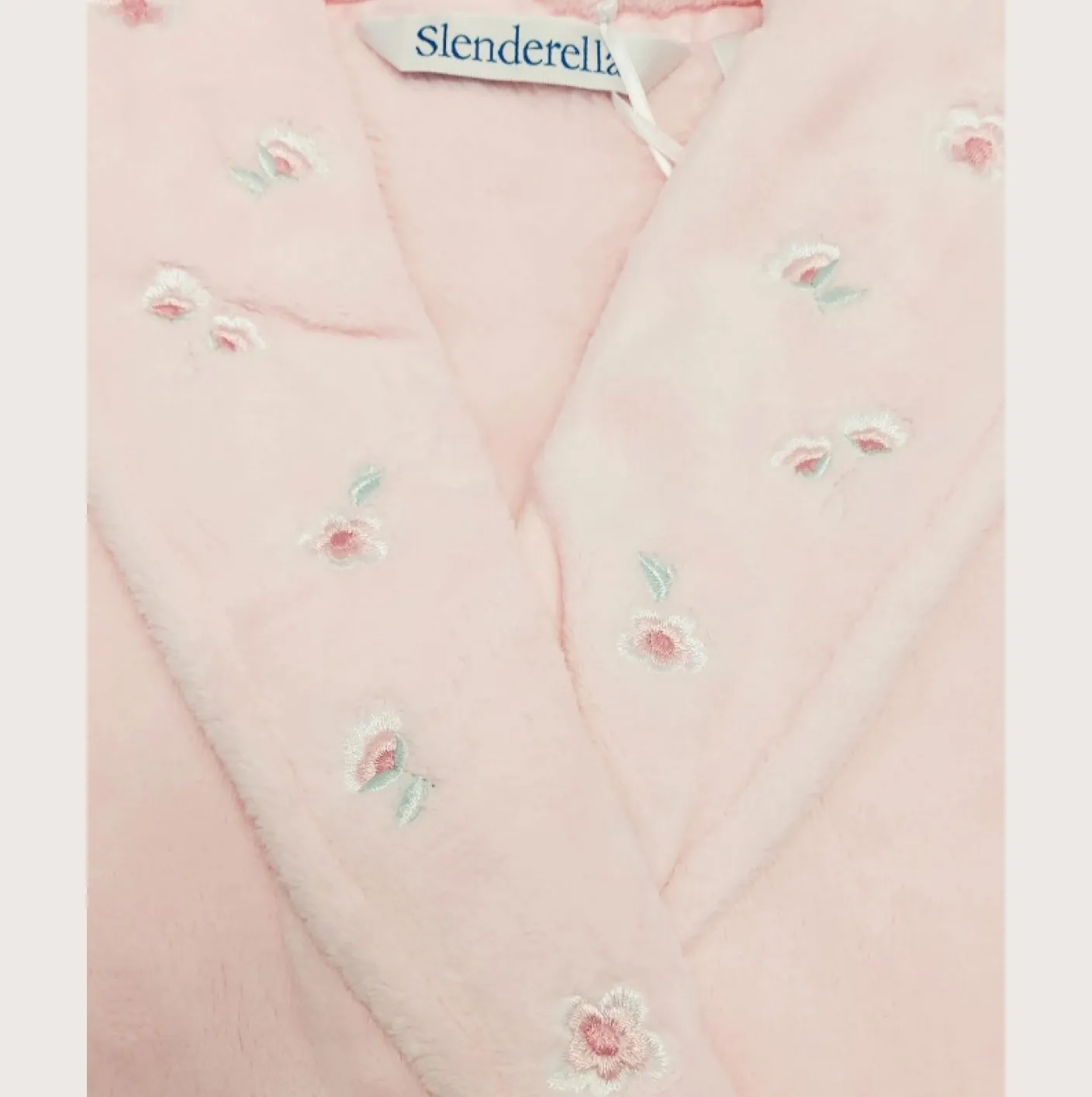 Ladies Embroidered Coral Fleece Shawl Collar Wrap - Blue - 20/22 ONLY