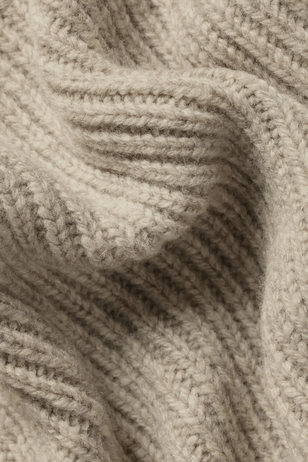 Oatmeal Chunky Merino Shawl Neck Cardigan