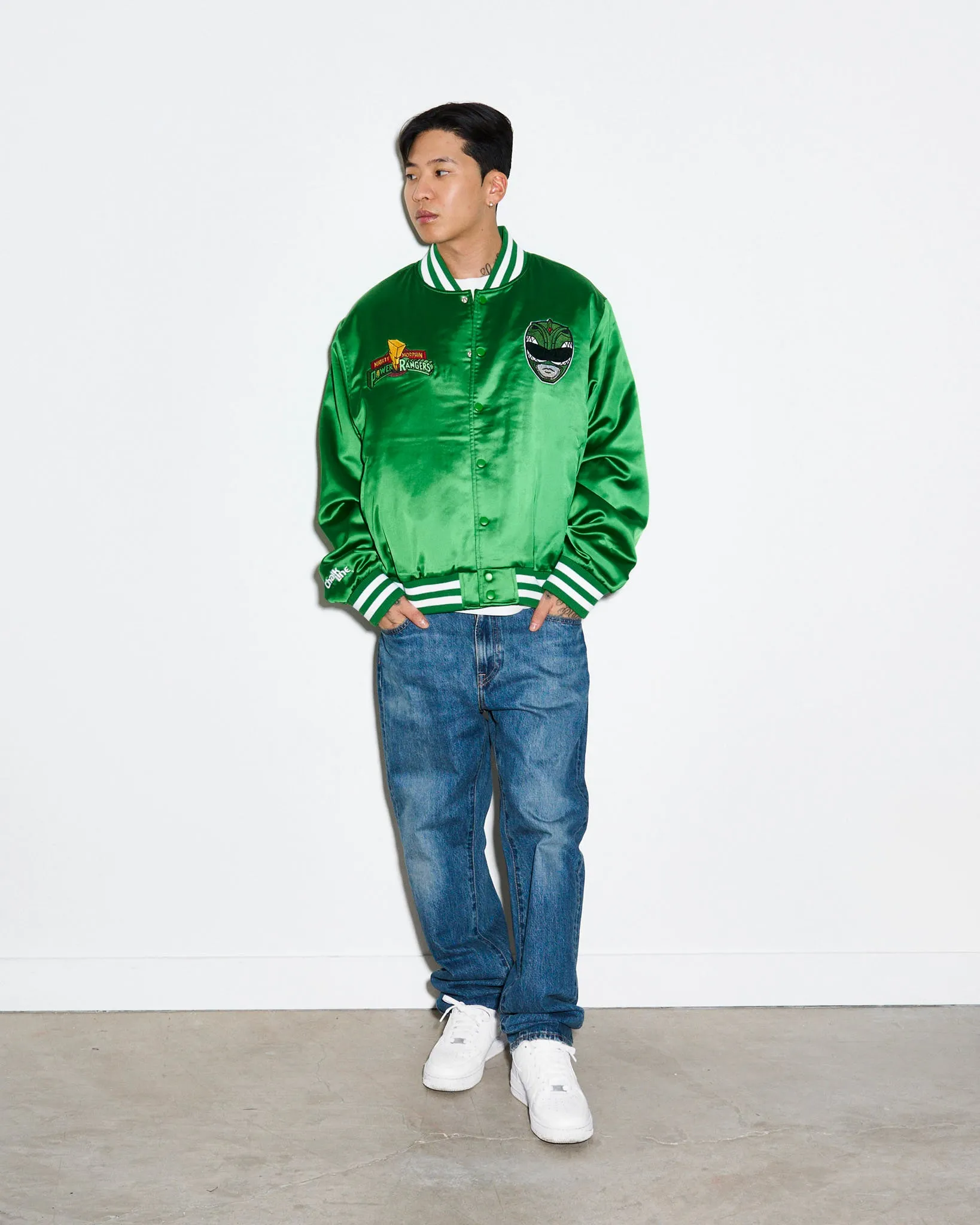 Power Rangers Green Ranger Quilted Satin Jacket