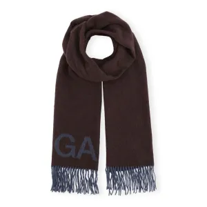 Recycled Wool Fringed Scarf (Shaved Chocolate)