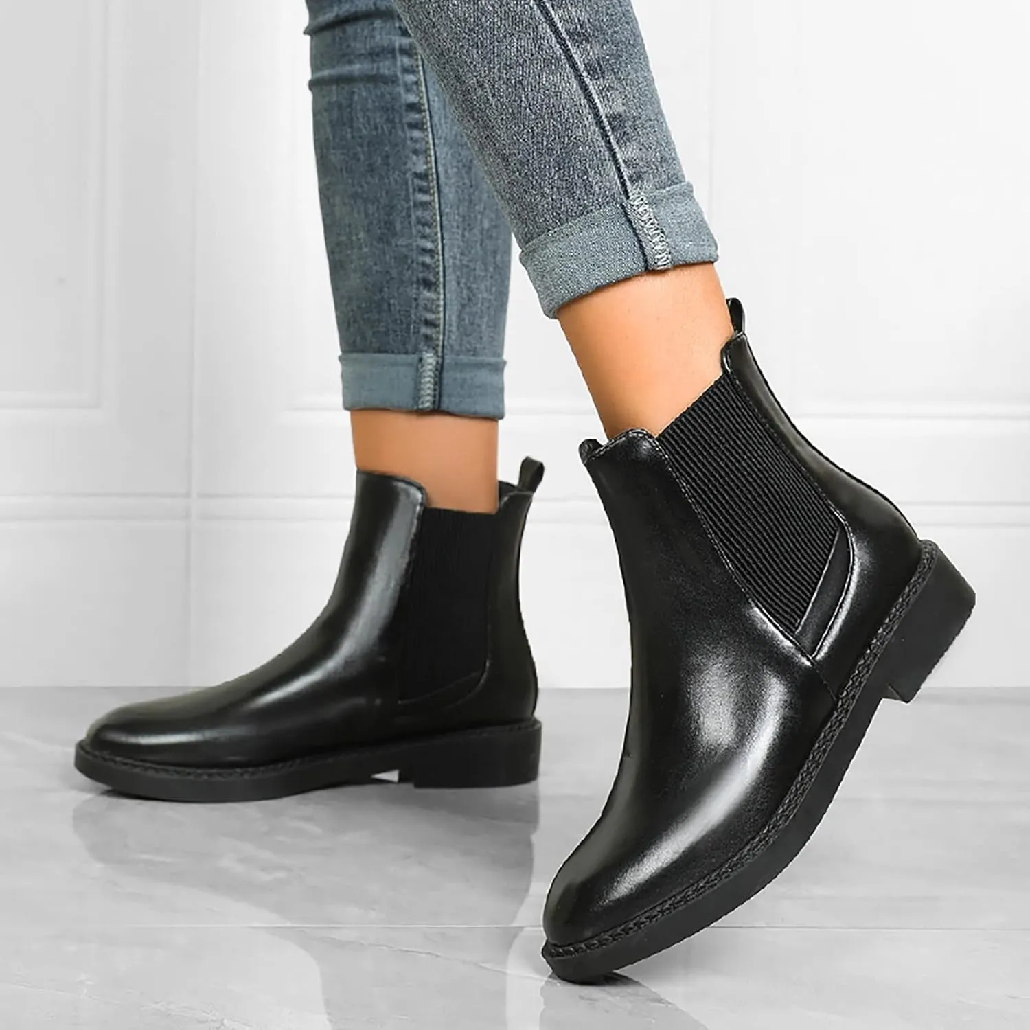 Snow Boots for Women Ankle Womens Western Booties Womens Work Boots Steel Toe Ankle Bootie for Women with Heel Fashion Round Toe Square Toe Slip On Side Zipper
