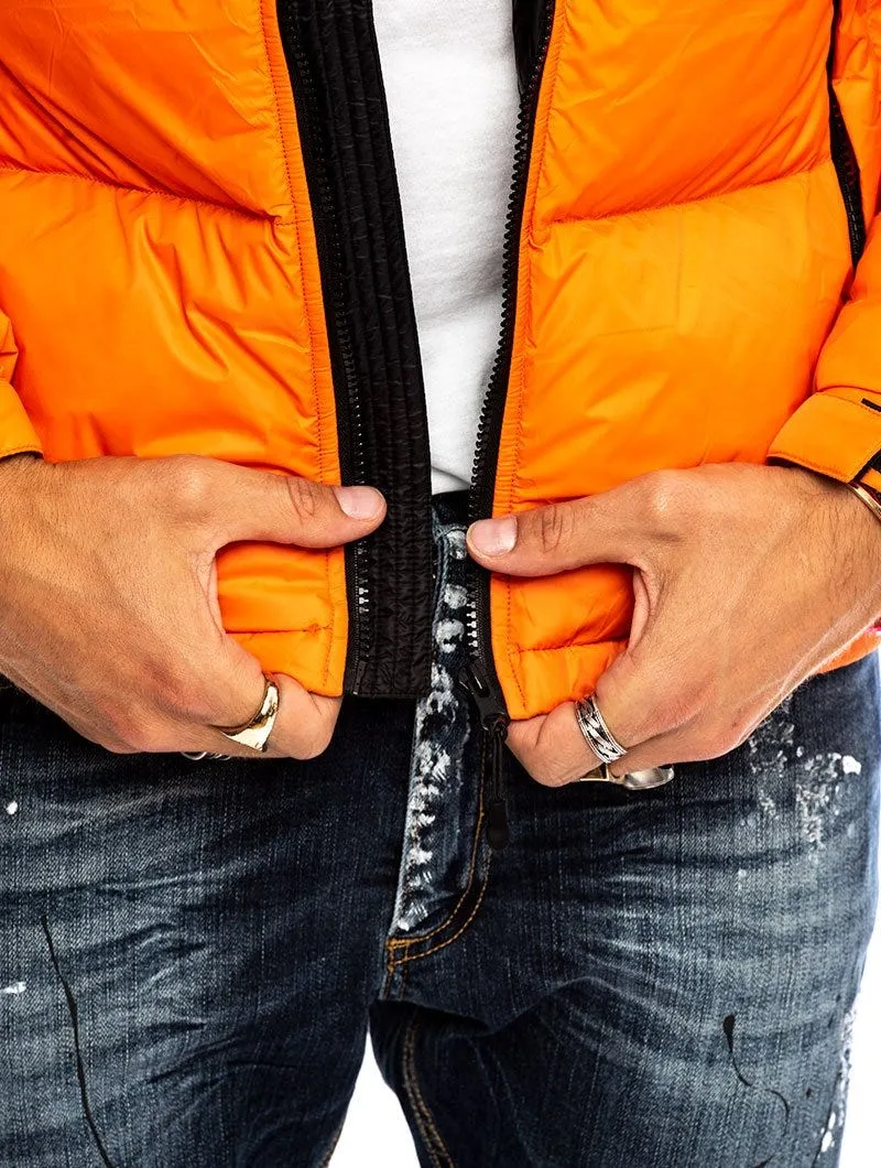STORMI DOWN JACKET IN ORANGE BLACK