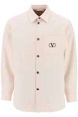 Valentino garavani padded overshirt with vlogo signature patch