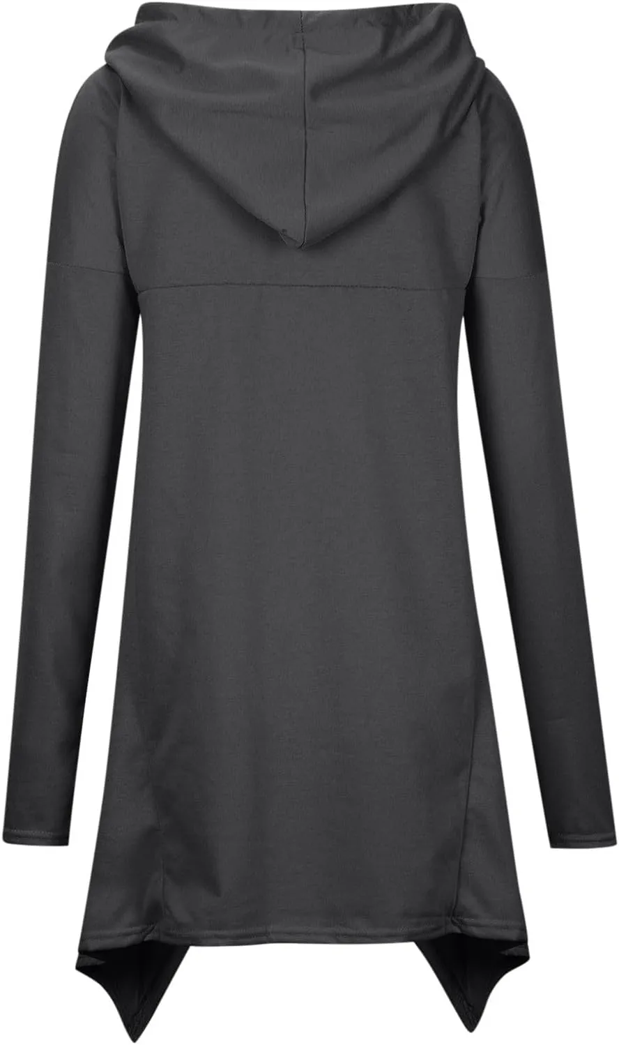 Women's Fashion Hoodies Sweatshirts Hi-Low Hem Pullover Sweatshirts Oversized Long Asymmetric Tunic Top with Pocket